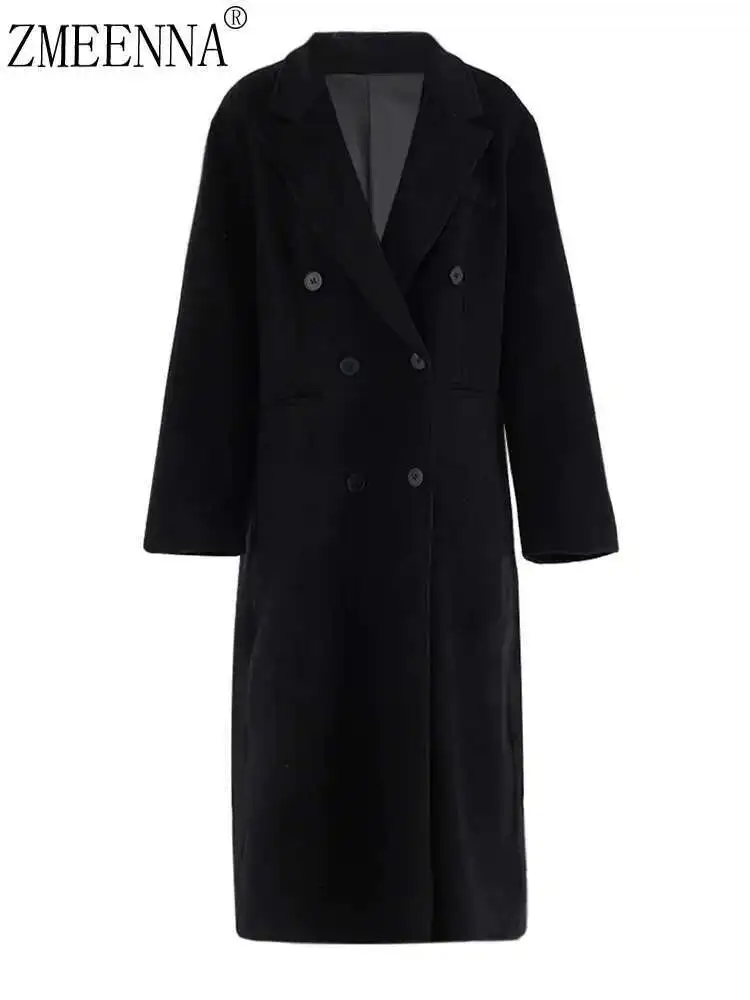 ZMEENNA Black Brief Big Size Long Elegant Woolen Coat New Lapel Long Sleeve Women Jacket Fashion Tide Autumn Winter 2024 ZM438
ZMEENNA Black Brief Big Size Long Elegant Woolen Coat New Lapel Long Sleeve Women Jacket Fashion Tide Autumn Winter 2024 ZM438
