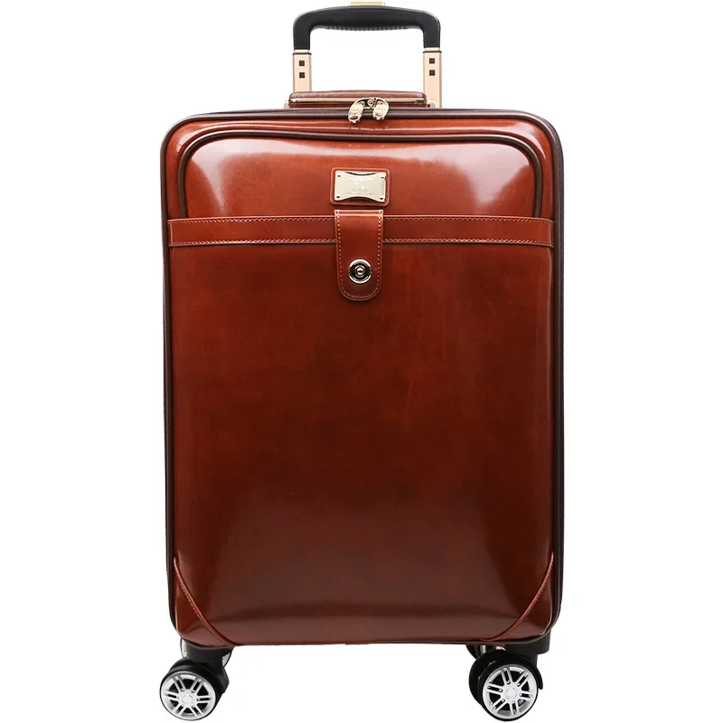 Trolley case Cowhide boarding case Business suitcase 16-inch password case
Trolley case Cowhide boarding case Business suitcase 16-inch password case