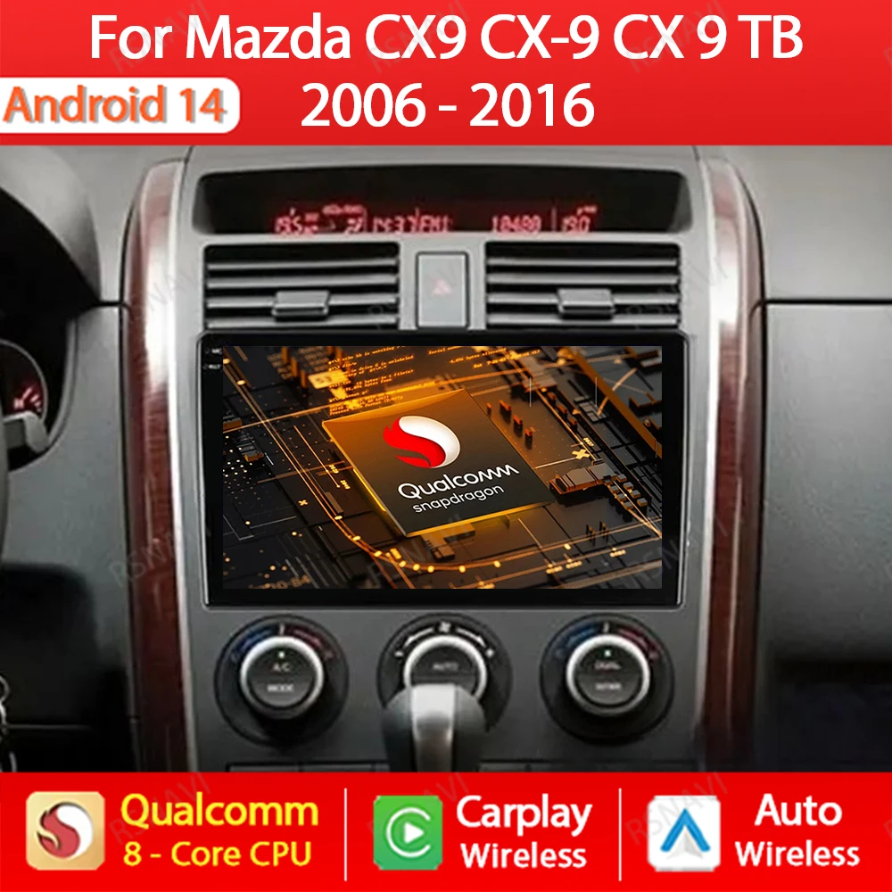 Android 14 For Mazda CX9 CX-9 CX 9 TB 2006 - 2016 Auto Carplay Car Radio Stereo Multimedia Video Player Navigation GPS 4G WIFI
Android 14 For Mazda CX9 CX-9 CX 9 TB 2006 - 2016 Auto Carplay Car Radio Stereo Multimedia Video Player Navigation GPS 4G WIFI