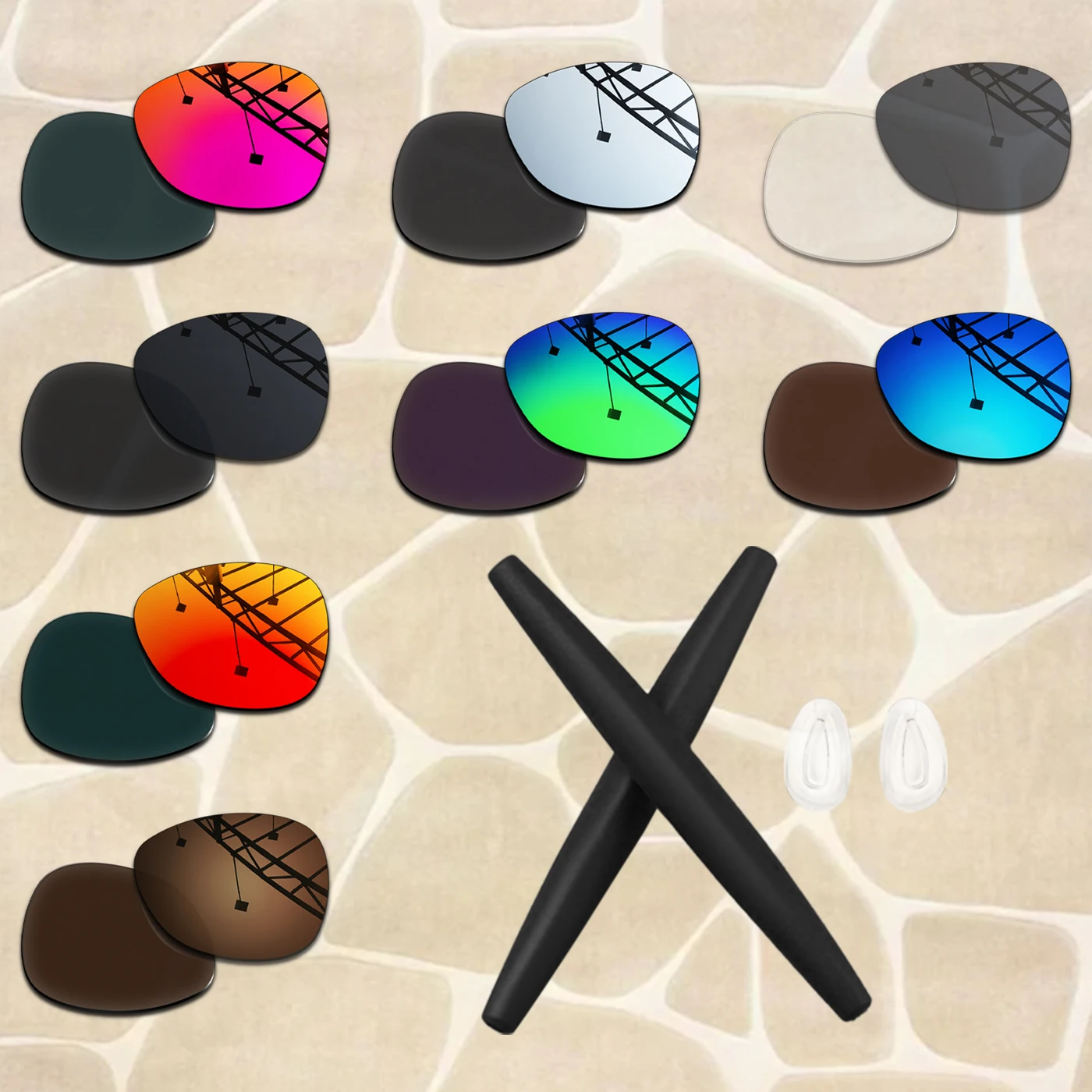 Anti-Scratch Polarized Replacement Lenses With Nosepad Earsocks Kits for Oakley Crosshair New 2012 OO4060 61mm Sunglasses
Anti-Scratch Polarized Replacement Lenses With Nosepad Earsocks Kits for Oakley Crosshair New 2012 OO4060 61mm Sunglasses