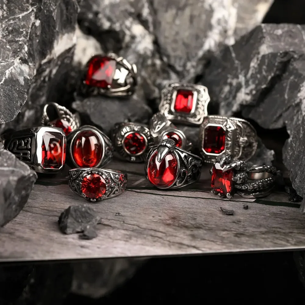 Vintage Pointed Zircon Men's for Ring Vintage Stainless Steel Sealing Punk Men's Jewelry Rings Sizes 7-11
Vintage Pointed Zircon Men's for Ring Vintage Stainless Steel Sealing Punk Men's Jewelry Rings Sizes 7-11
