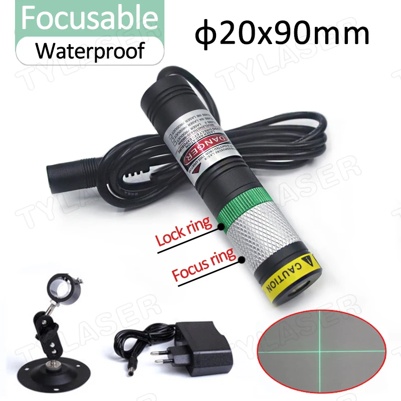 505nm Glass Cross Line Laser Module Waterproof Focusable 20X90 Green (with Bracket and Adapter)Marker Level Tool High Brightness
505nm Glass Cross Line Laser Module Waterproof Focusable 20X90 Green (with Bracket and Adapter)Marker Level Tool High Brightness