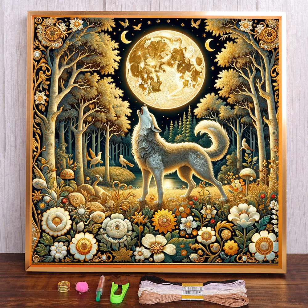 Animal Wolf Flower Printed Canvas Cross-Stitch Full Kit Embroidery Craft Knitting Handicraft Handmade Different Home Decor Magic
Animal Wolf Flower Printed Canvas Cross-Stitch Full Kit Embroidery Craft Knitting Handicraft Handmade Different Home Decor Magic