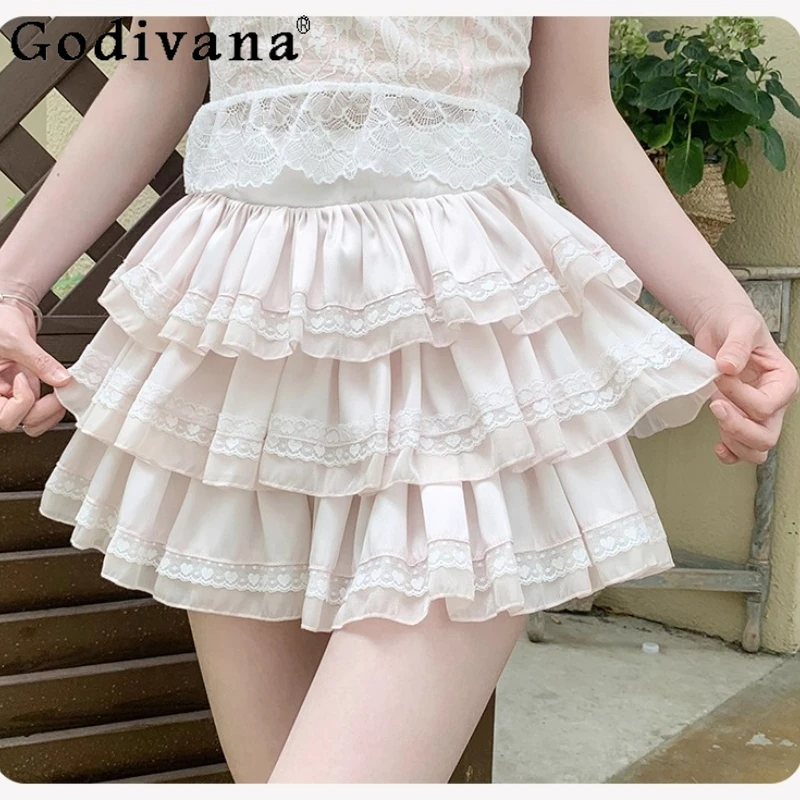 2025 New Women's Ruffles Lace Splicing A-line High Waist Skirt Summer Sweet Pink Exquisite Romantic Age Reduction Short Skirts
2025 New Women's Ruffles Lace Splicing A-line High Waist Skirt Summer Sweet Pink Exquisite Romantic Age Reduction Short Skirts