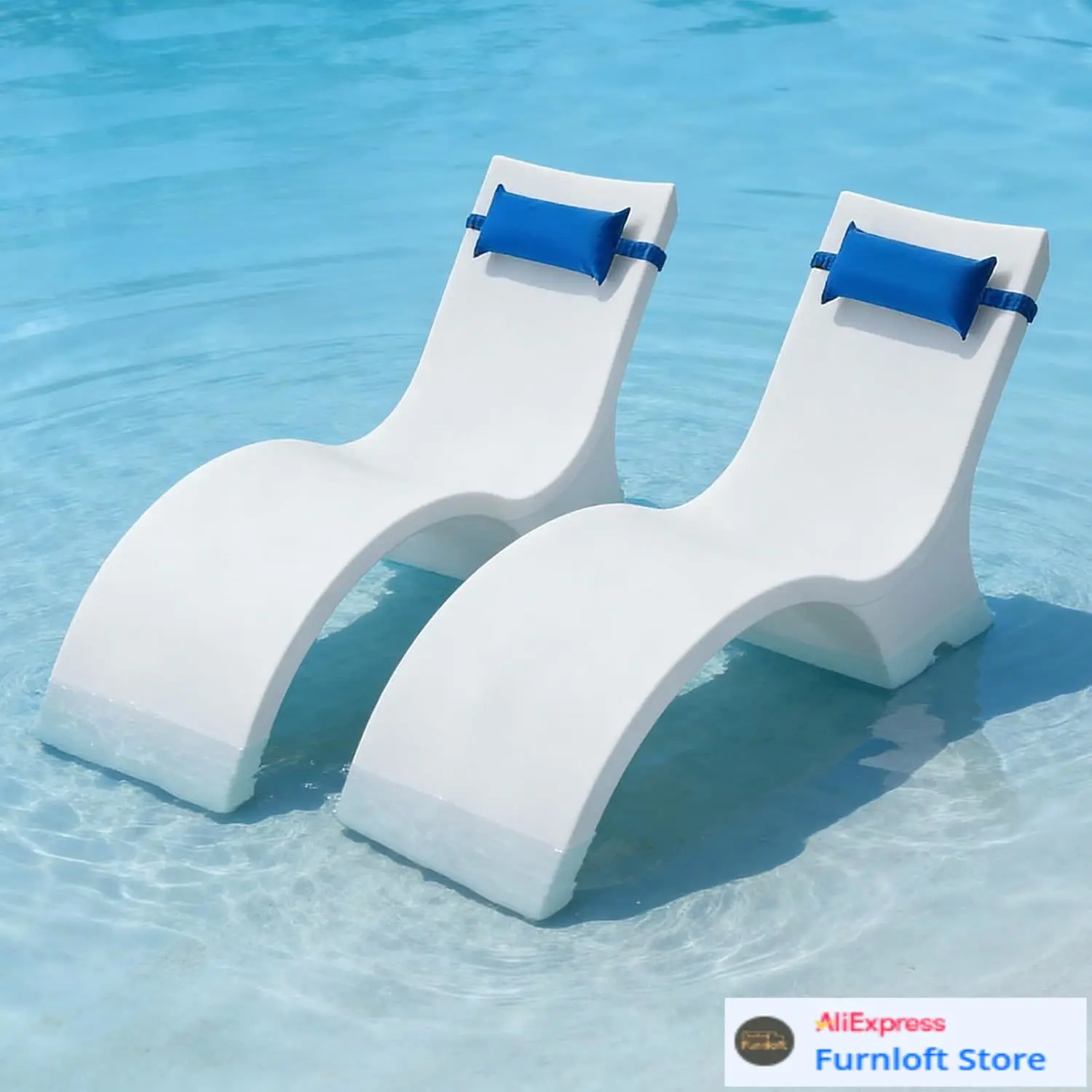 Pool Lounge Chairs, Set of 2 Chaise Lounger with Headrest, Water Weighted in-Pool Lounger Chairs for up to 15" Water Depths
Pool Lounge Chairs, Set of 2 Chaise Lounger with Headrest, Water Weighted in-Pool Lounger Chairs for up to 15" Water Depths