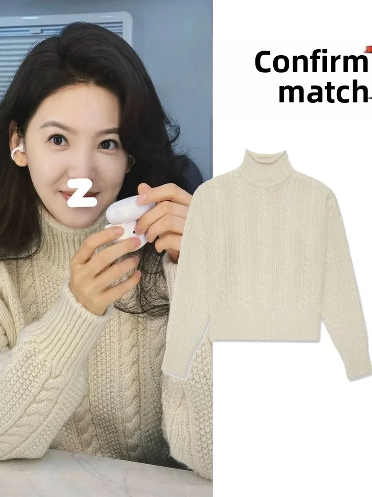 Thickened High Collar Knitted Sweater Women's Autumn Winter Fashion Lazy Style Twist Thickened Pure Color Long Sleeve Top
Thickened High Collar Knitted Sweater Women's Autumn Winter Fashion Lazy Style Twist Thickened Pure Color Long Sleeve Top