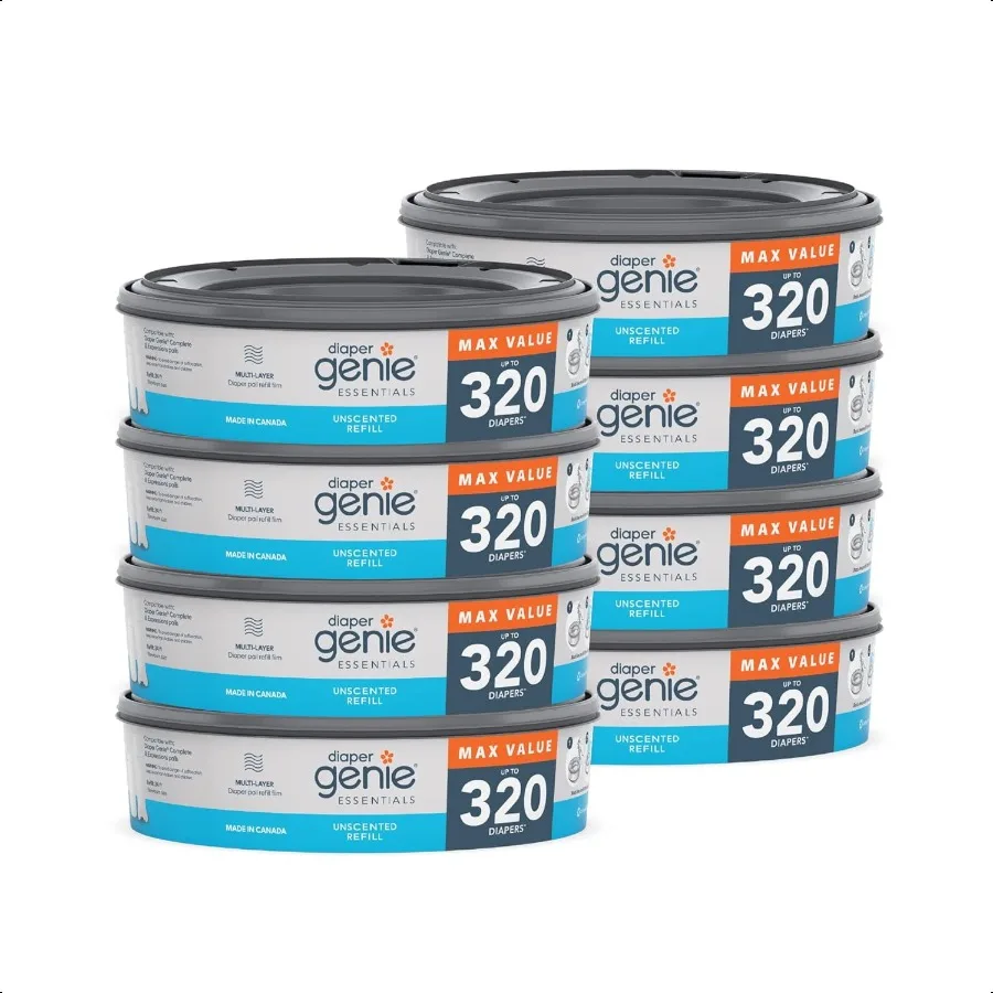 entials Round Refill 8Pack Holds Up to 2560 Newborn Diapers Features Unscented Continuous Film Compatible with Complete and Exp
entials Round Refill 8Pack Holds Up to 2560 Newborn Diapers Features Unscented Continuous Film Compatible with Complete and Exp