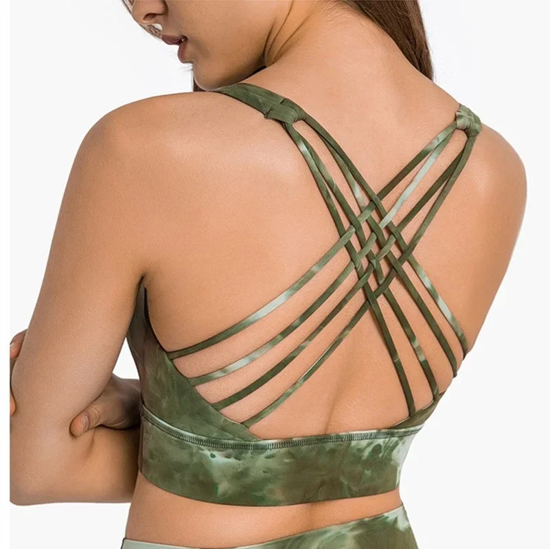 Printing Women's Strappy Sports Bras Fitness Workout Padded Yoga Bra Criss Cross Back Top Tank Soft Gym Clothe with Chest Pad
Printing Women's Strappy Sports Bras Fitness Workout Padded Yoga Bra Criss Cross Back Top Tank Soft Gym Clothe with Chest Pad