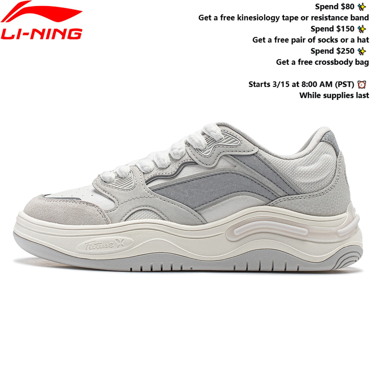 Li-Ning Women's FUTURE FLOW Classic Lifestyle Shoes Cushion Comfortable Retro Leisure Sport Shoes Thick Sneakers AGCU016
Li-Ning Women's FUTURE FLOW Classic Lifestyle Shoes Cushion Comfortable Retro Leisure Sport Shoes Thick Sneakers AGCU016