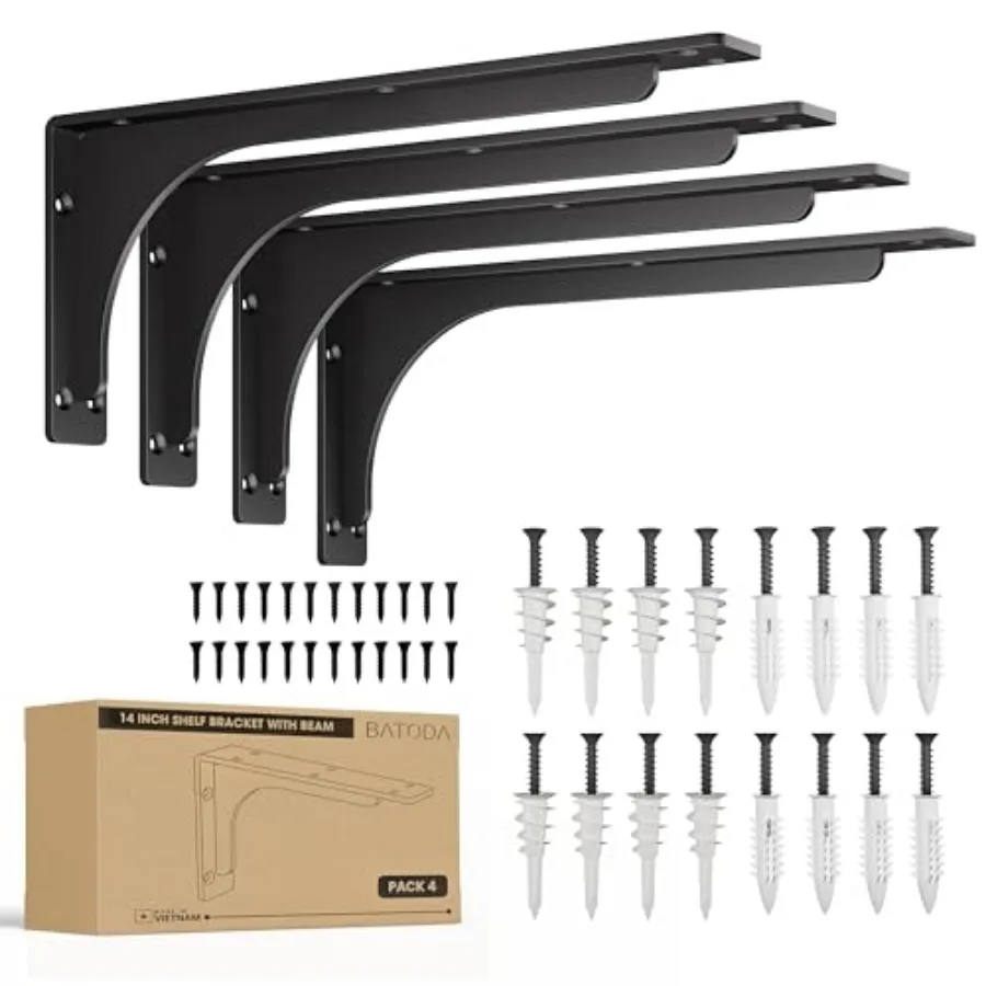 x 6" L Bracket with Beam - Shelf Brackets Black 300 Lbs Capacity - Heavy Duty Shelvg Brackets for Floatg Shelves - Wall Mounted
x 6" L Bracket with Beam - Shelf Brackets Black 300 Lbs Capacity - Heavy Duty Shelvg Brackets for Floatg Shelves - Wall Mounted