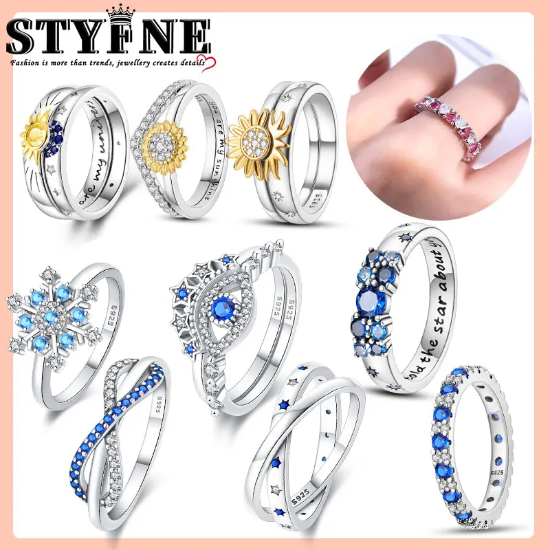 925 Sterling Silver for Women Sparkling Head Engagement Ring The Moon The Sun and The Stars Rings Original Festival Jewelry Gift
925 Sterling Silver for Women Sparkling Head Engagement Ring The Moon The Sun and The Stars Rings Original Festival Jewelry Gift