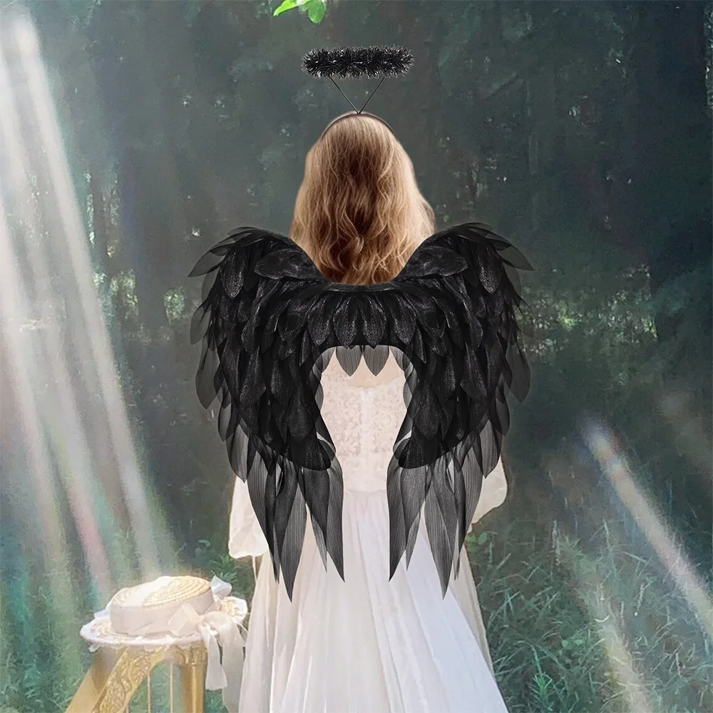 White Black Organza Angel Wing with Headband Realistic Cosplay Costume Accessories for Halloween Christmas Party Wedding DressUp
White Black Organza Angel Wing with Headband Realistic Cosplay Costume Accessories for Halloween Christmas Party Wedding DressUp