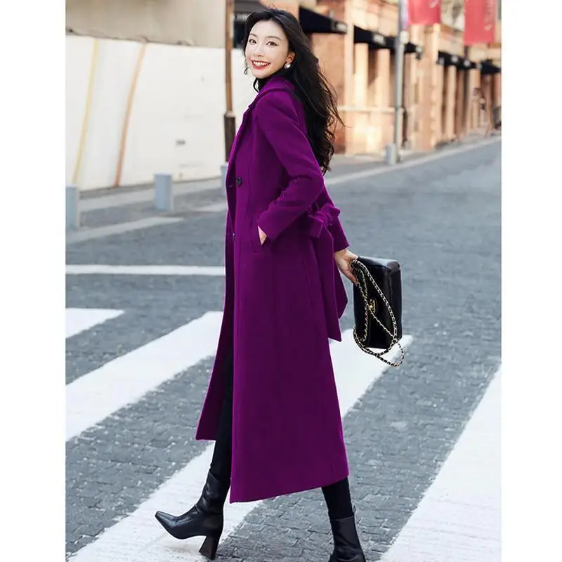 Women Fashion Oversized Double Breasted Woolen Coat Vintage Belt Female Outerwear Chic Overcoat Korean Long V5
Women Fashion Oversized Double Breasted Woolen Coat Vintage Belt Female Outerwear Chic Overcoat Korean Long V5