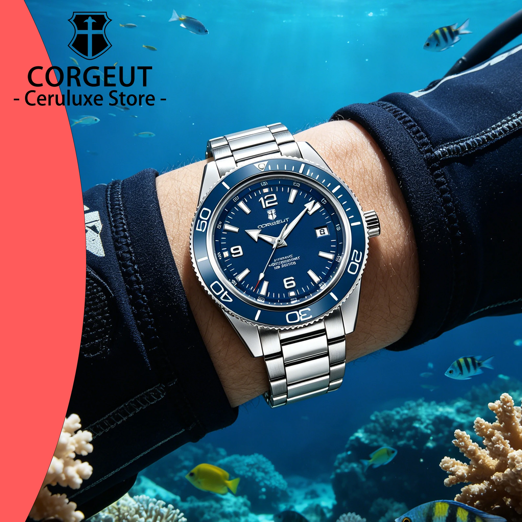 CORGEUT NH35 Movement Luxury Ceramic Bezel Men's Watches Sapphire Crystal Luminous Markings Steel 200m waterproof Wristwatch
CORGEUT NH35 Movement Luxury Ceramic Bezel Men's Watches Sapphire Crystal Luminous Markings Steel 200m waterproof Wristwatch