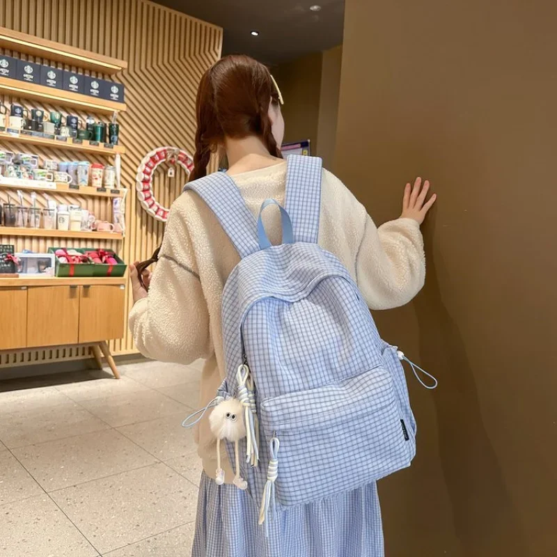 Plaid Women Backpack Campus Style Large Capacity Nylon Bag Fresh Sweet Casual For Daily Travel Outdoor Lightweight Shoulder Hand
Plaid Women Backpack Campus Style Large Capacity Nylon Bag Fresh Sweet Casual For Daily Travel Outdoor Lightweight Shoulder Hand