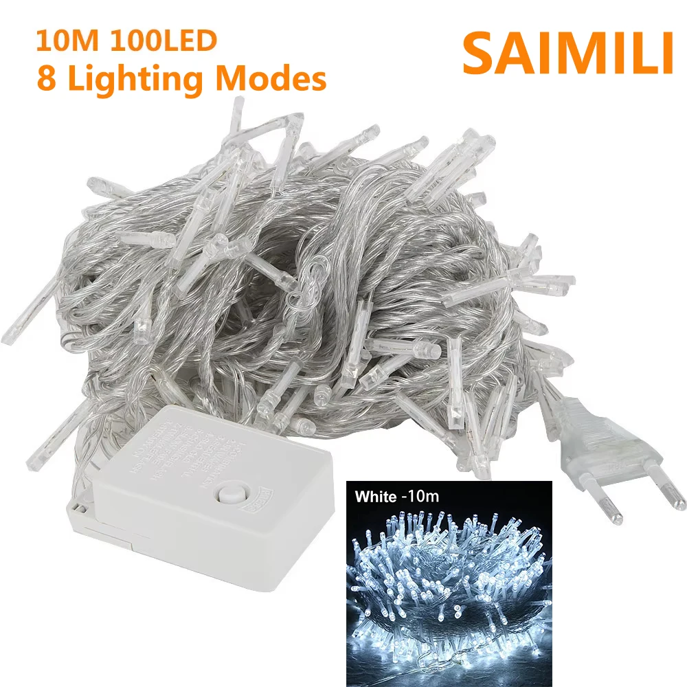 10m Outdoor LED String Fairy Lights EU Plug Waterproof 100LED Garland 8 Modes Garden DIY Light Festoon Wedding Party Decorations
10m Outdoor LED String Fairy Lights EU Plug Waterproof 100LED Garland 8 Modes Garden DIY Light Festoon Wedding Party Decorations