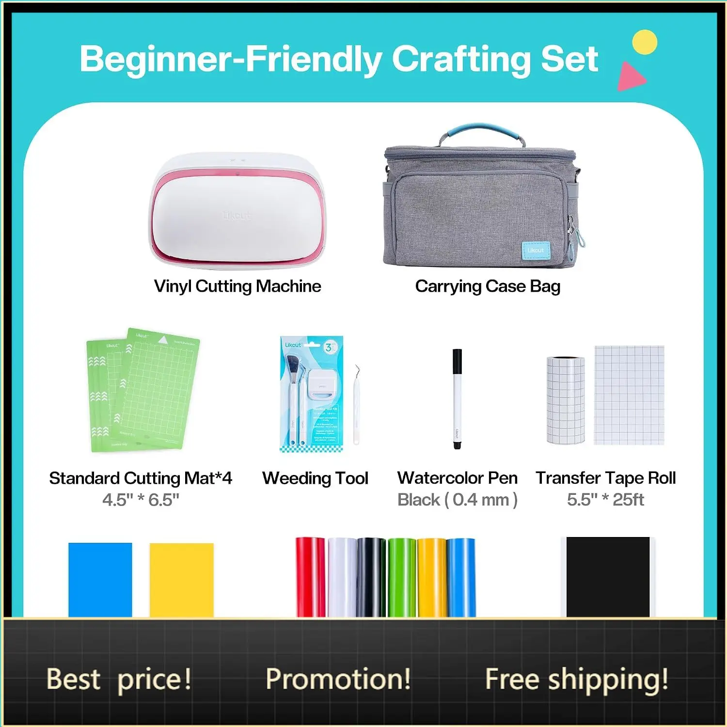 BestsellerVinyl Cutter Machine Creator Bundle with Carrying Case & Accessories, User-Friendly Sticker Maker Set, Portable Vinyl
BestsellerVinyl Cutter Machine Creator Bundle with Carrying Case & Accessories, User-Friendly Sticker Maker Set, Portable Vinyl