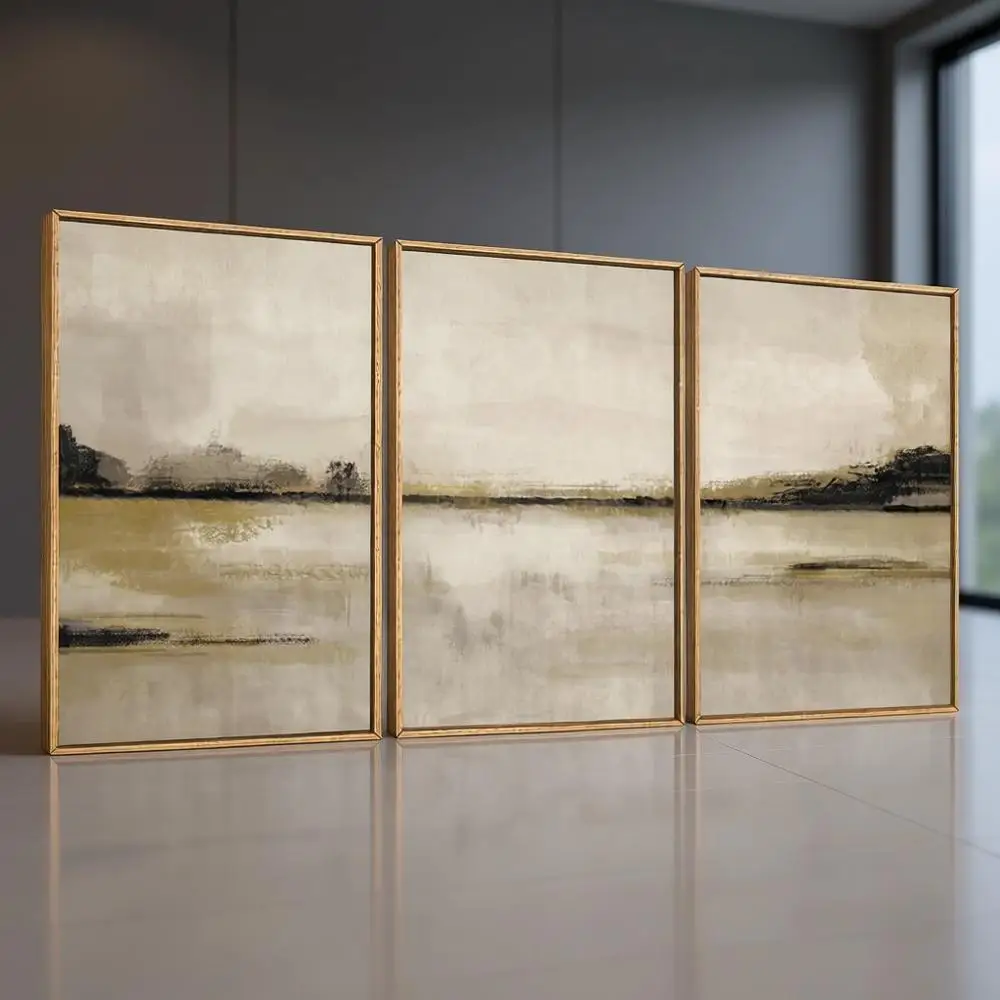 Abstract Mountain Lake Wall Art Set, Vintage Tan Nature Scenery Prints, Suitable for Living Room, Bedroom, Office - 16x24x3
Abstract Mountain Lake Wall Art Set, Vintage Tan Nature Scenery Prints, Suitable for Living Room, Bedroom, Office - 16x24x3