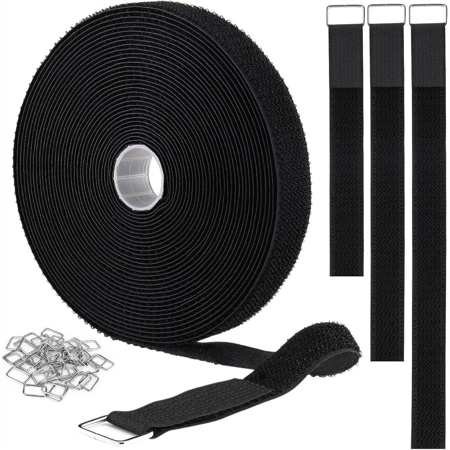 Hook And Loop Straps With Metal Buckles 1In X 32Ft Adjustable Fastening Cable Ties Cut To Length Reusable Nylon Securing Cord For Organizer Storage 1 Inch Wide Black
Hook And Loop Straps With Metal Buckles 1In X 32Ft Adjustable Fastening Cable Ties Cut To Length Reusable Nylon Securing Cord For Organizer Storage 1 Inch Wide Black
