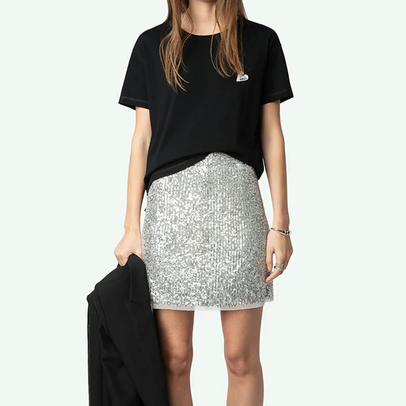 Черная футболка, женские хлопковые футболки с круглым вырезом, женская футболка с вышивкой в виде сердца и буквами Zadig, женские футболки, летний топ с короткими рукавами 
Черная футболка, женские хлопковые футболки с круглым вырезом, женская футболка с вышивкой в виде сердца и буквами Zadig, женские футболки, летний топ с короткими рукавами