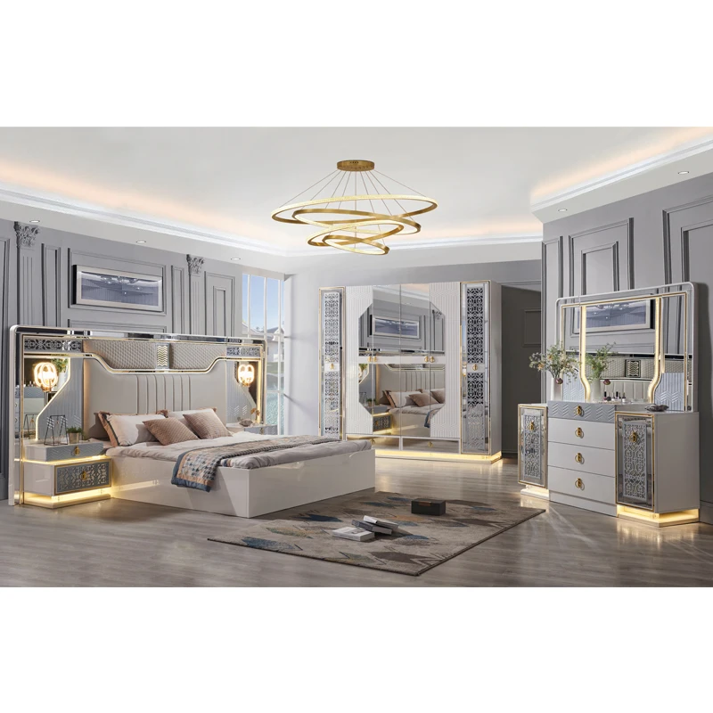&Bedroom Sets Luxury King Size Mirrored Glossy Finished Bedroom Furniture Set Modern Bedrooms Modern Italy Furniture
&Bedroom Sets Luxury King Size Mirrored Glossy Finished Bedroom Furniture Set Modern Bedrooms Modern Italy Furniture