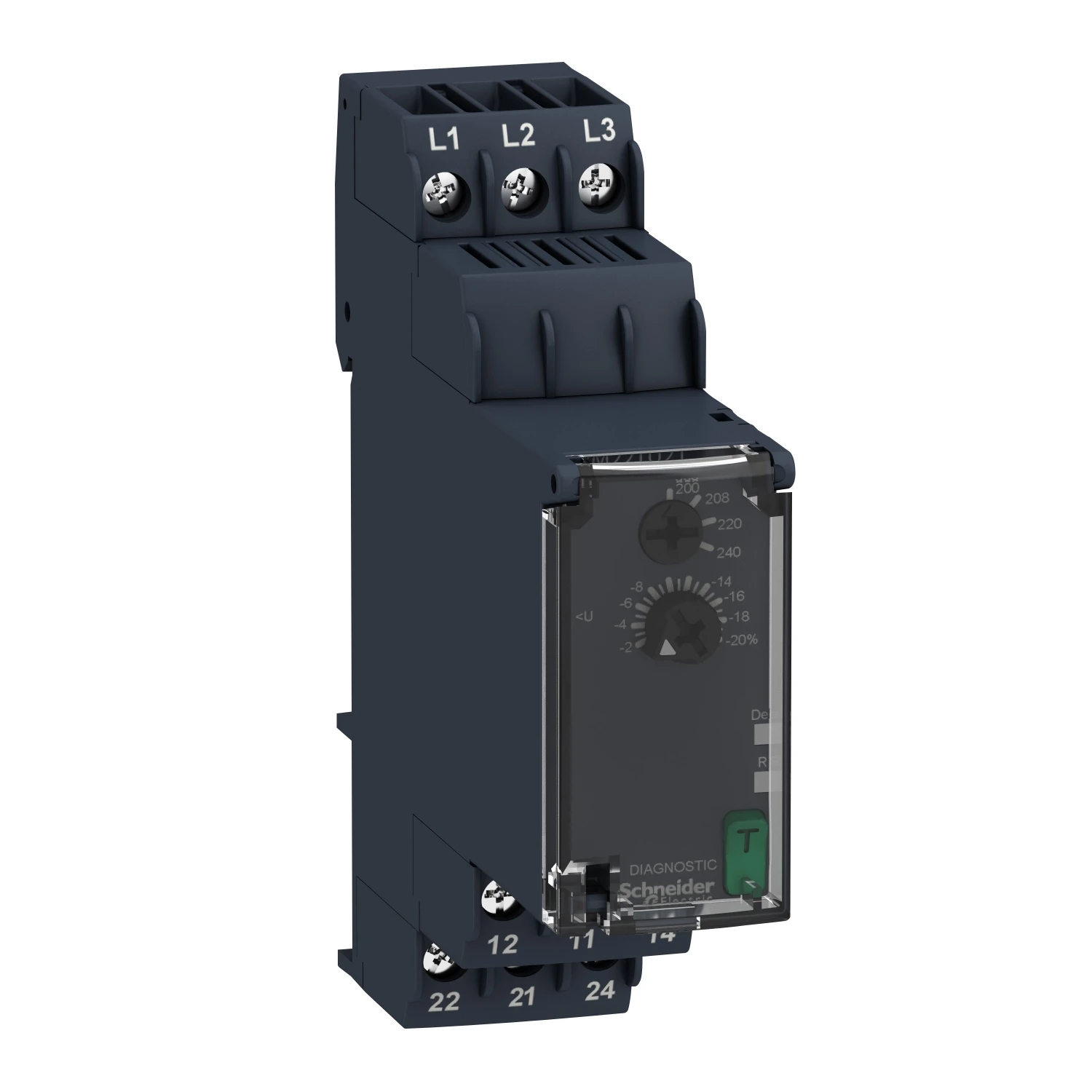 RM22TU21 Modular 3 phase undervoltage control relay, Harmony, 8A, 2CO, 200…240V AC
RM22TU21 Modular 3 phase undervoltage control relay, Harmony, 8A, 2CO, 200…240V AC