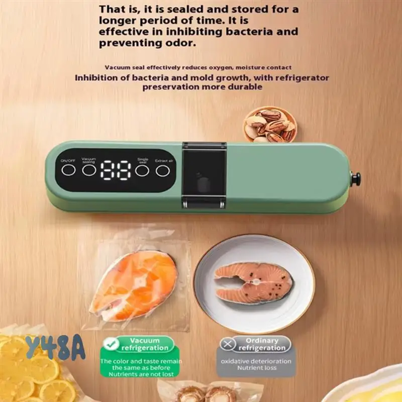 USB Rechargeable Vacuum Sealer Automatic Food Sealer And Snack Sealing System Vacuum Sealer With 5 Pcs Bags-Y48A
USB Rechargeable Vacuum Sealer Automatic Food Sealer And Snack Sealing System Vacuum Sealer With 5 Pcs Bags-Y48A