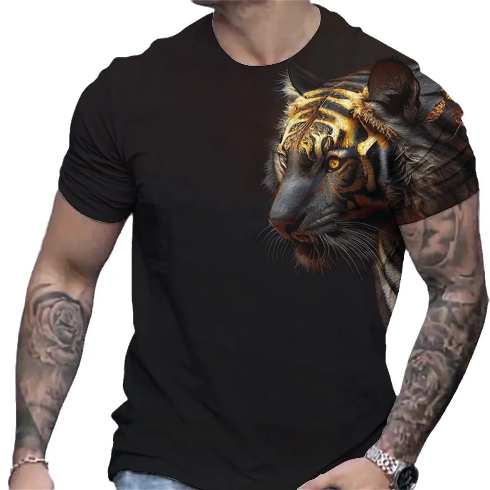 Streetwear men's tiger pattern 3D digital printing casual pullover round neck short sleeved fun t-shirt for men
Streetwear men's tiger pattern 3D digital printing casual pullover round neck short sleeved fun t-shirt for men