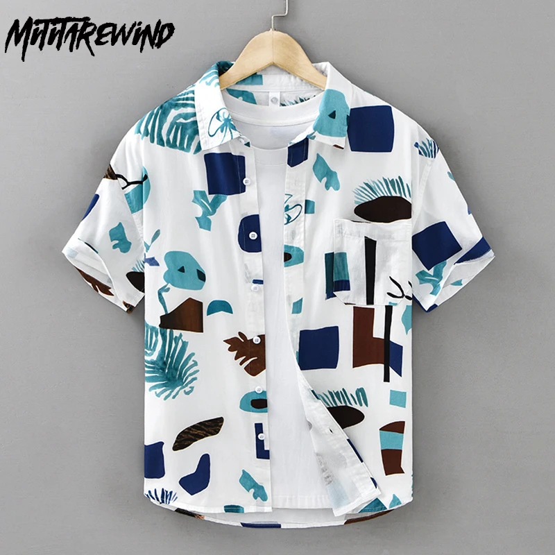 Summer New Mens Printed Shirt Short Sleeve Japanese Streetwear Pocket Casual Pure Cotton Button Up Shirt Men Fashion Tops Youth
Summer New Mens Printed Shirt Short Sleeve Japanese Streetwear Pocket Casual Pure Cotton Button Up Shirt Men Fashion Tops Youth