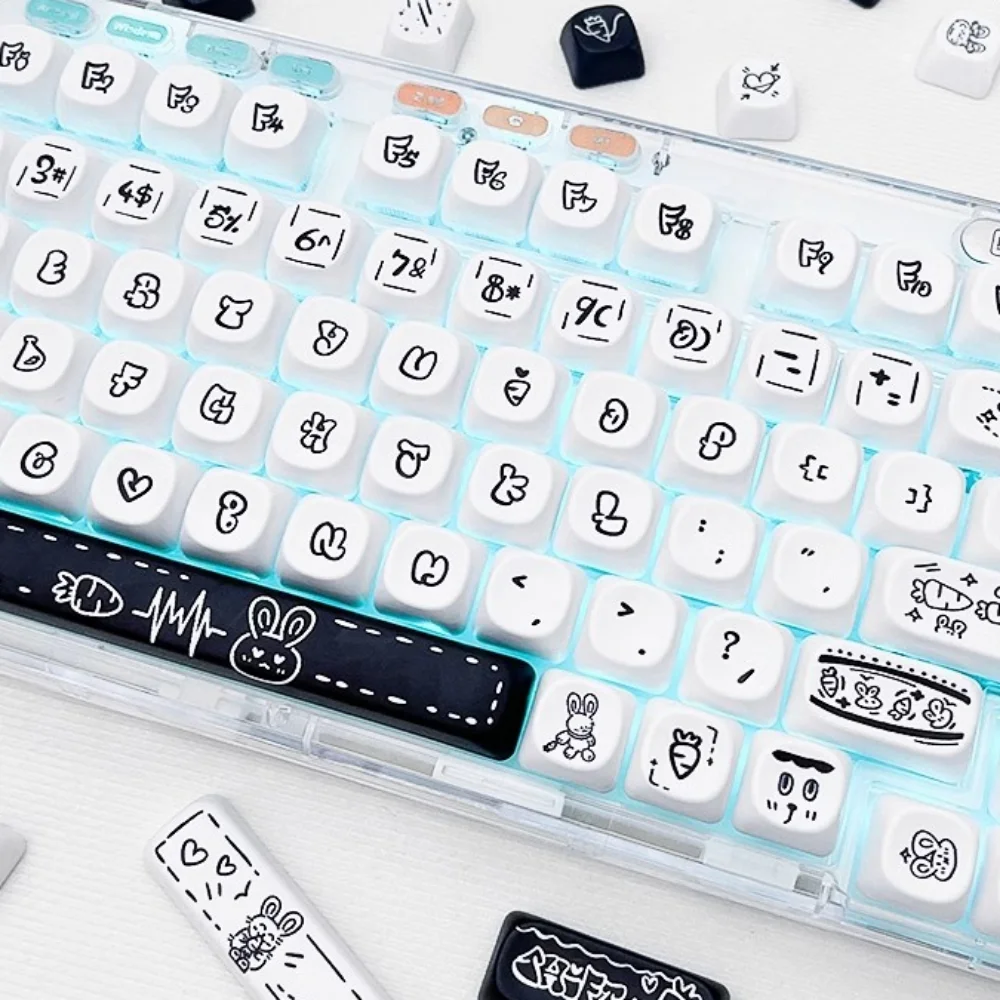 130 Keys MOA Keycaps PBT Heat Sublimation Cute Turnip Rabbit for 60/64/84/98/108 Gaming Mechanical Keyboard MX Switch
130 Keys MOA Keycaps PBT Heat Sublimation Cute Turnip Rabbit for 60/64/84/98/108 Gaming Mechanical Keyboard MX Switch