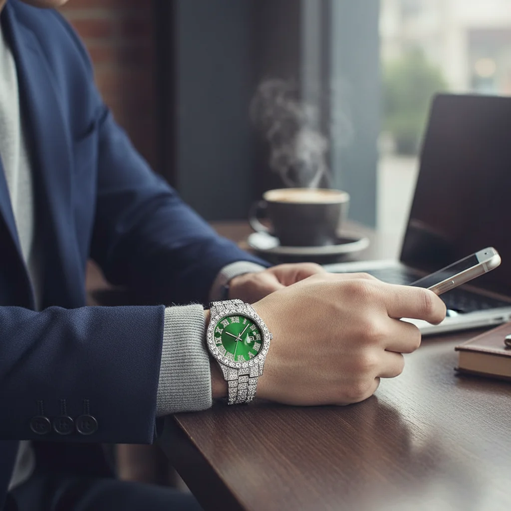 Men's Hiphop Watch With Alloy Case And Bracelet Featuring Rhinestone Dial For Business Casual Style
Men's Hiphop Watch With Alloy Case And Bracelet Featuring Rhinestone Dial For Business Casual Style