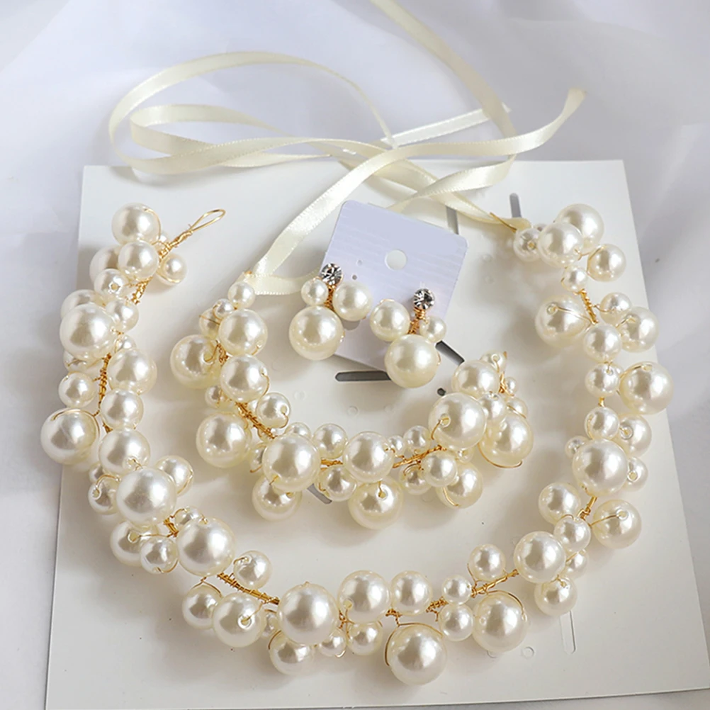 1 set 1 Set Wedding Bridal Jewelry Pearl Headband Bracelet Earring Set Lightweight Durable Hair Accessories Decor Rhinestone
1 set 1 Set Wedding Bridal Jewelry Pearl Headband Bracelet Earring Set Lightweight Durable Hair Accessories Decor Rhinestone