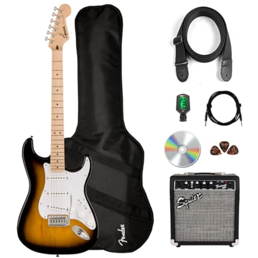 Squier Sonic Stratocaster Pack - 2-Color Sunburst Bundle with Frontman 10G Amplifier Gig Bag Tuner Strap Instrument Cable Picks
Squier Sonic Stratocaster Pack - 2-Color Sunburst Bundle with Frontman 10G Amplifier Gig Bag Tuner Strap Instrument Cable Picks