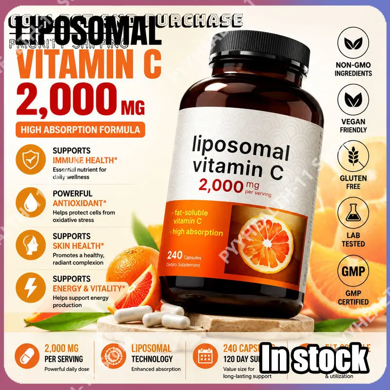 Liposomal Vitamin C 2,000mg Capsules Supports Daily Wellness Antioxidant Balance & Immune Function High Absorption 240 Capsules
Liposomal Vitamin C 2,000mg Capsules Supports Daily Wellness Antioxidant Balance & Immune Function High Absorption 240 Capsules