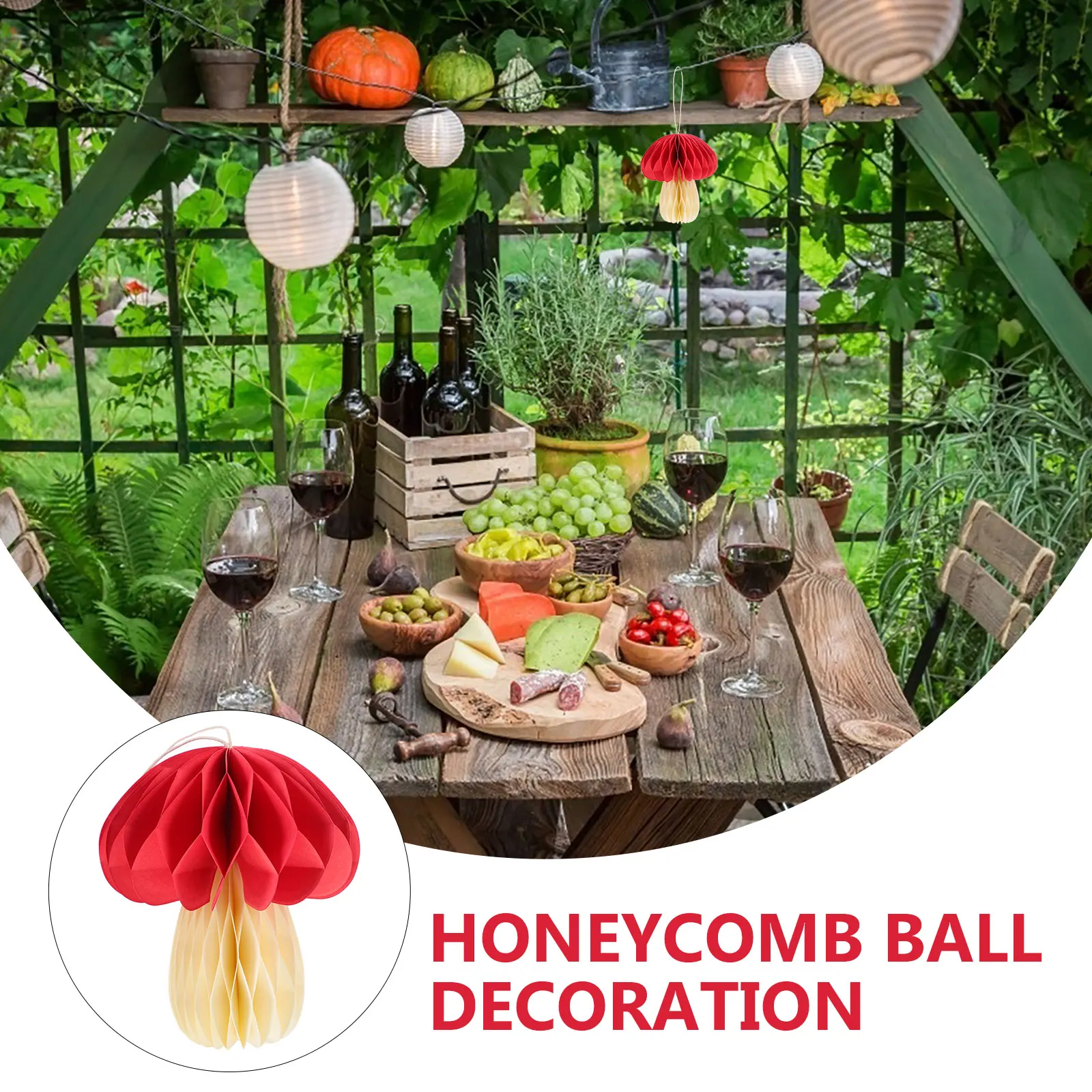 Honeycomb Ball Hanging nament 3D Mushroom Sculpture Wedding Baby Shower Supplies Festive Home Decoration
Honeycomb Ball Hanging nament 3D Mushroom Sculpture Wedding Baby Shower Supplies Festive Home Decoration