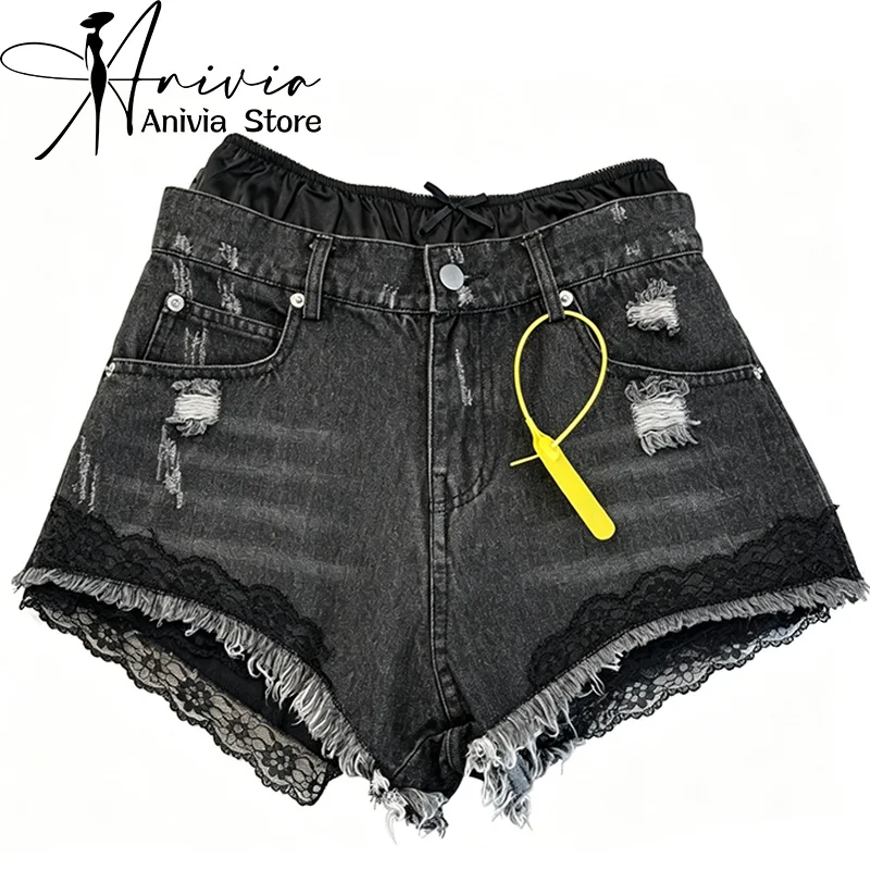 Women's Black Gothic Lace Trim Denim Shorts Y2K Harajuku High Street American Aesthetic Fashion Retro Denim Clothing Shorts 2026
Women's Black Gothic Lace Trim Denim Shorts Y2K Harajuku High Street American Aesthetic Fashion Retro Denim Clothing Shorts 2026