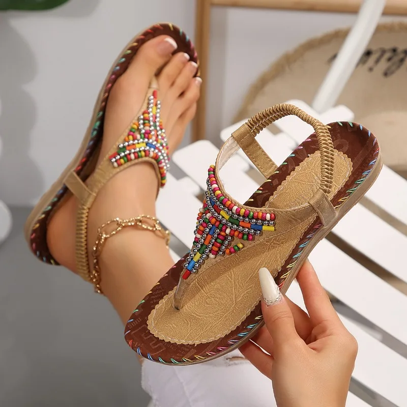 Summer Hot-selling Bohemian Sandals Girls New Fashion Beaded Casual Beach Roman Sandals
Summer Hot-selling Bohemian Sandals Girls New Fashion Beaded Casual Beach Roman Sandals