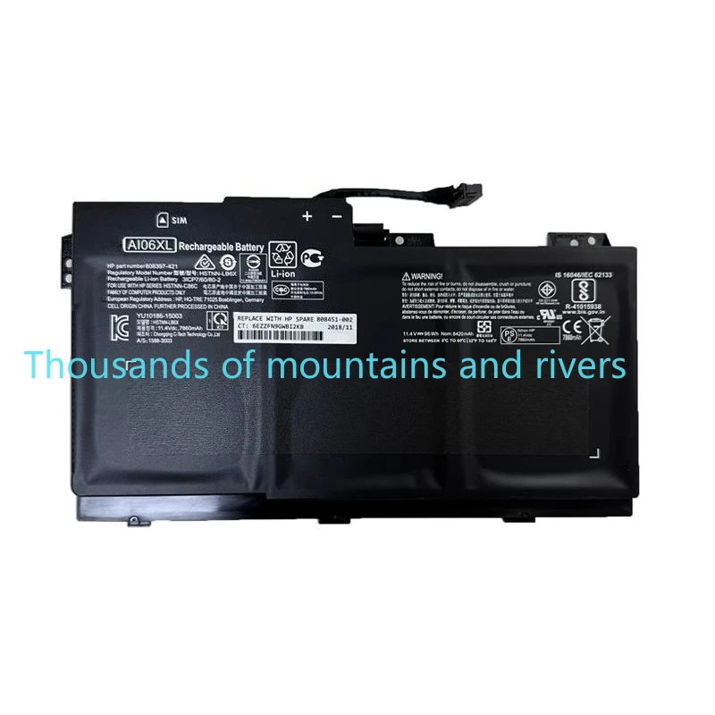 New AI06XL Laptop Battery For HP ZBook 17 G3 808451-001 HSTNN-C86C HSTNN-LB6X AI06096XL 11.4V 7860mAh 96Wh
New AI06XL Laptop Battery For HP ZBook 17 G3 808451-001 HSTNN-C86C HSTNN-LB6X AI06096XL 11.4V 7860mAh 96Wh