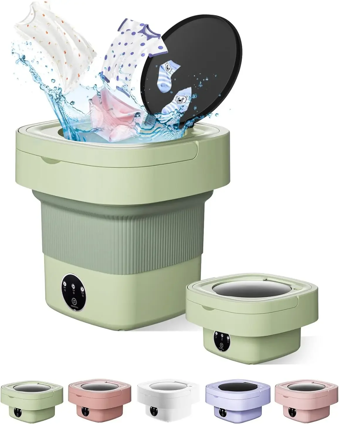 Portable Washing Machine, 9L Mini Laundry Washer with 3 Modes Cleaning Underwear, Baby Clothes, Sock, Small Delicates. Folda 
Portable Washing Machine, 9L Mini Laundry Washer with 3 Modes Cleaning Underwear, Baby Clothes, Sock, Small Delicates. Folda