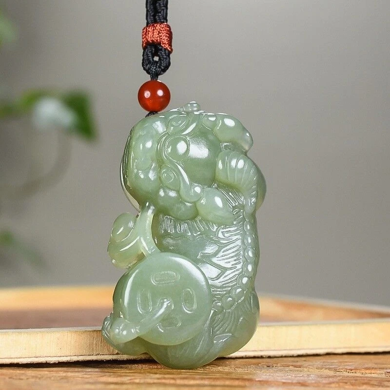 Hetian Jade Pendant Necklace Men and Women, Jadeite, Large Pixiu Amulet, Lake Green
Hetian Jade Pendant Necklace Men and Women, Jadeite, Large Pixiu Amulet, Lake Green