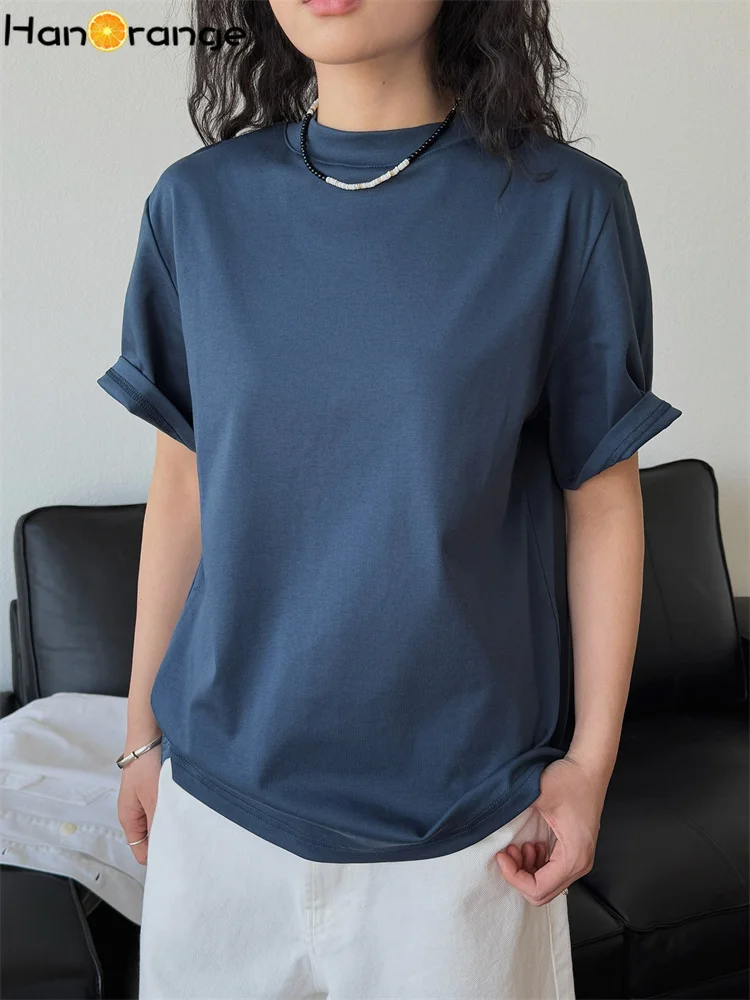 HanOrange 2025 Summer Simple Retro O-neck Short Sleeve Cotton T-Shirt Women Loose Skin Friendly Tees Top Purple/Twilight Blue
HanOrange 2025 Summer Simple Retro O-neck Short Sleeve Cotton T-Shirt Women Loose Skin Friendly Tees Top Purple/Twilight Blue