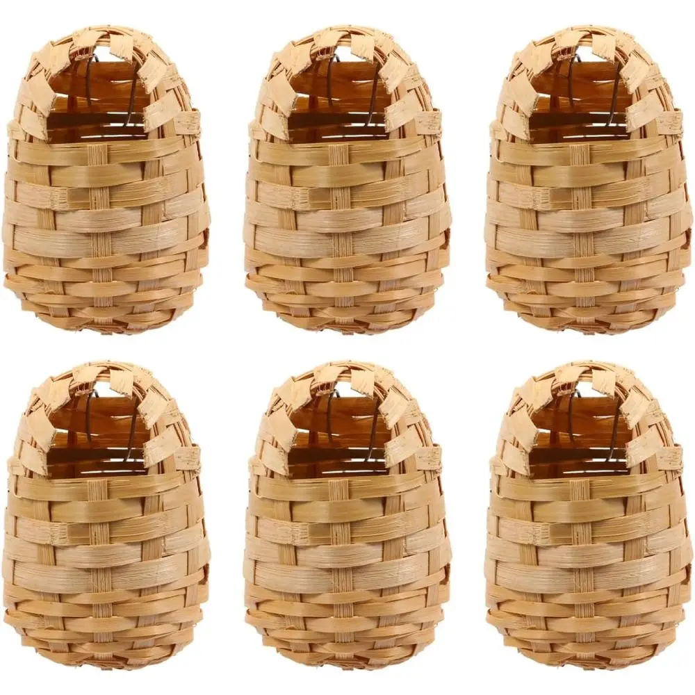 6-Pack Handwoven Bamboo Bird Nests with Hooks, Natural Rustic Shelter for Indoor or Outdoor Hanging, Winter Roosting House
6-Pack Handwoven Bamboo Bird Nests with Hooks, Natural Rustic Shelter for Indoor or Outdoor Hanging, Winter Roosting House