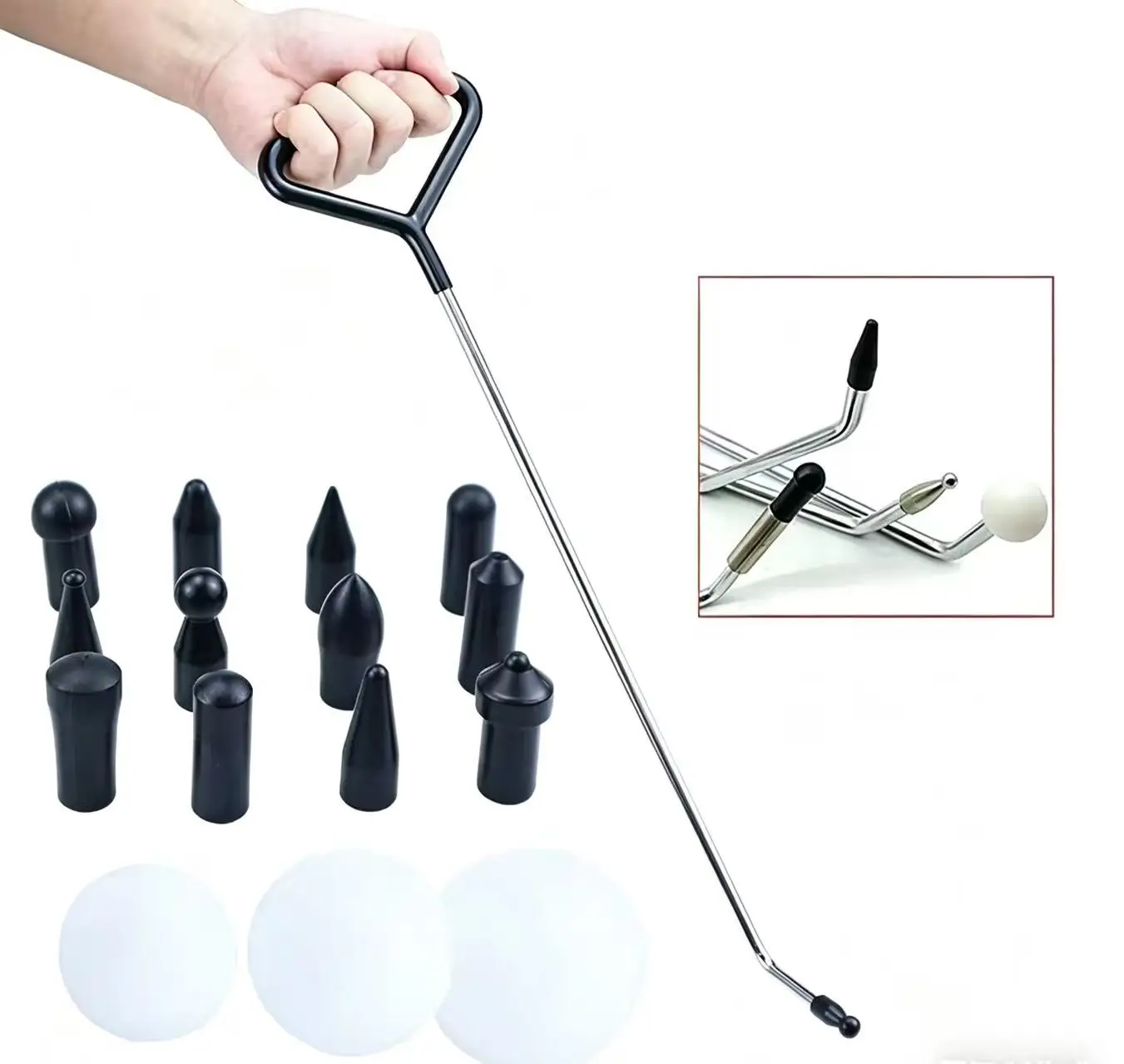 Stainless Steel Car Dent Repair Kit Push Rods Removal Crowbar with Replacement Head Hooks for Car Body Dents Hail Damage Removal
Stainless Steel Car Dent Repair Kit Push Rods Removal Crowbar with Replacement Head Hooks for Car Body Dents Hail Damage Removal