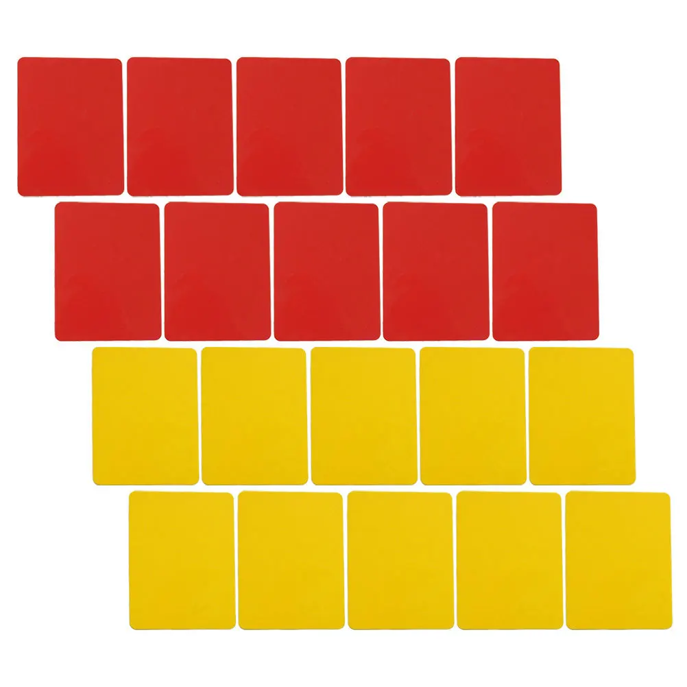 20Pcs Red Yellow Cards Soccer Referee Cards PVC Portable Wear Resistant Standard Match Accessory Professional Referee Kit
20Pcs Red Yellow Cards Soccer Referee Cards PVC Portable Wear Resistant Standard Match Accessory Professional Referee Kit