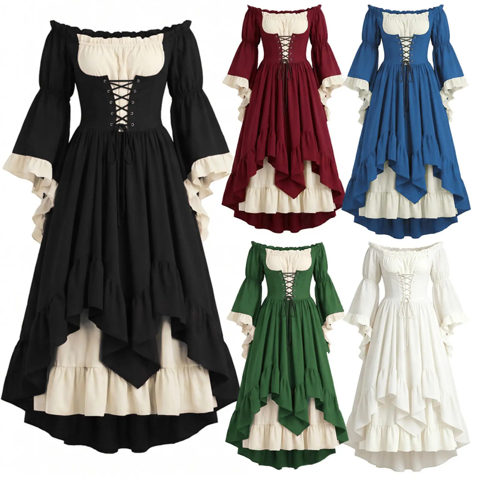 Women Medieval Renaissance Court Gothic Puff Sleeve Dress Halloween Carnival Cosplay Costume
Women Medieval Renaissance Court Gothic Puff Sleeve Dress Halloween Carnival Cosplay Costume