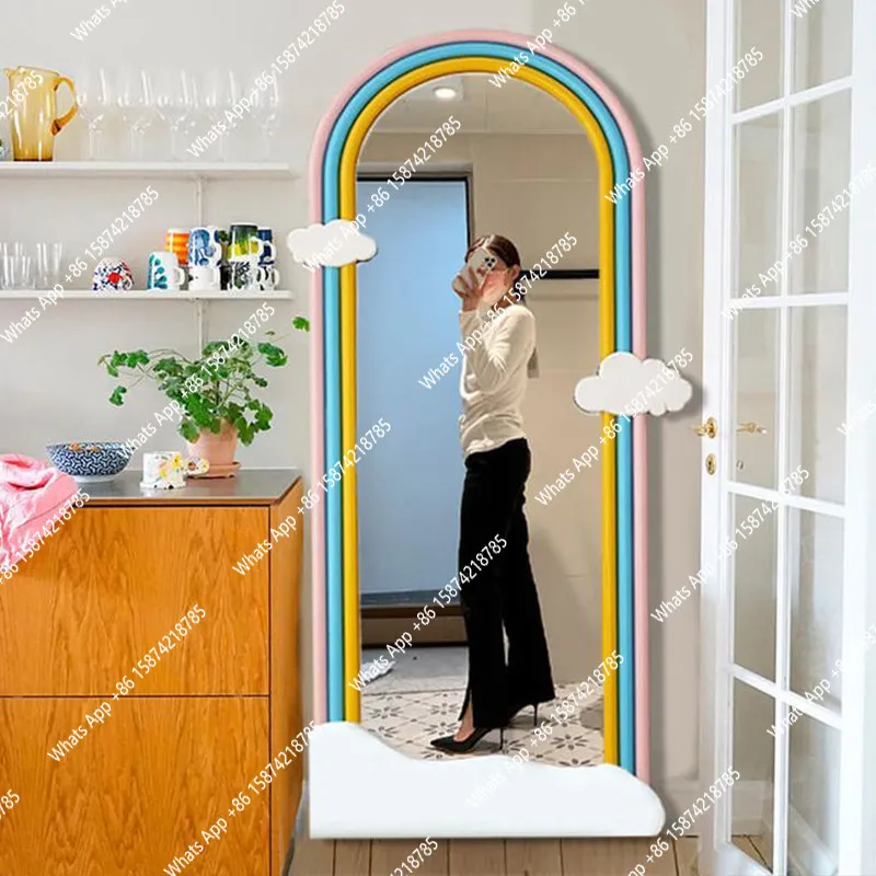 American arch floor mirror entry cloud full-length mirror special-shaped full-body mirror art
American arch floor mirror entry cloud full-length mirror special-shaped full-body mirror art