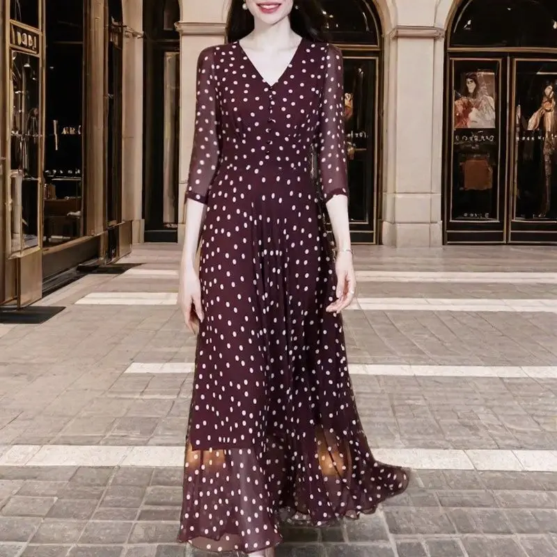 Fashion Women Dot Print V Neck Pencil Dress Elegant Short Sleeve Dress Women's Clothing Casual Y2K Slimming A-line Dresses S392
Fashion Women Dot Print V Neck Pencil Dress Elegant Short Sleeve Dress Women's Clothing Casual Y2K Slimming A-line Dresses S392