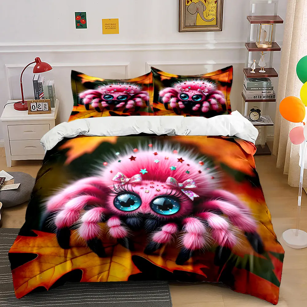 Pink cute big-eyed spider Pattern Duvet Cover Set Digital Print Colorful Polyester Bedding with Zipper Closur for kids gifts
Pink cute big-eyed spider Pattern Duvet Cover Set Digital Print Colorful Polyester Bedding with Zipper Closur for kids gifts