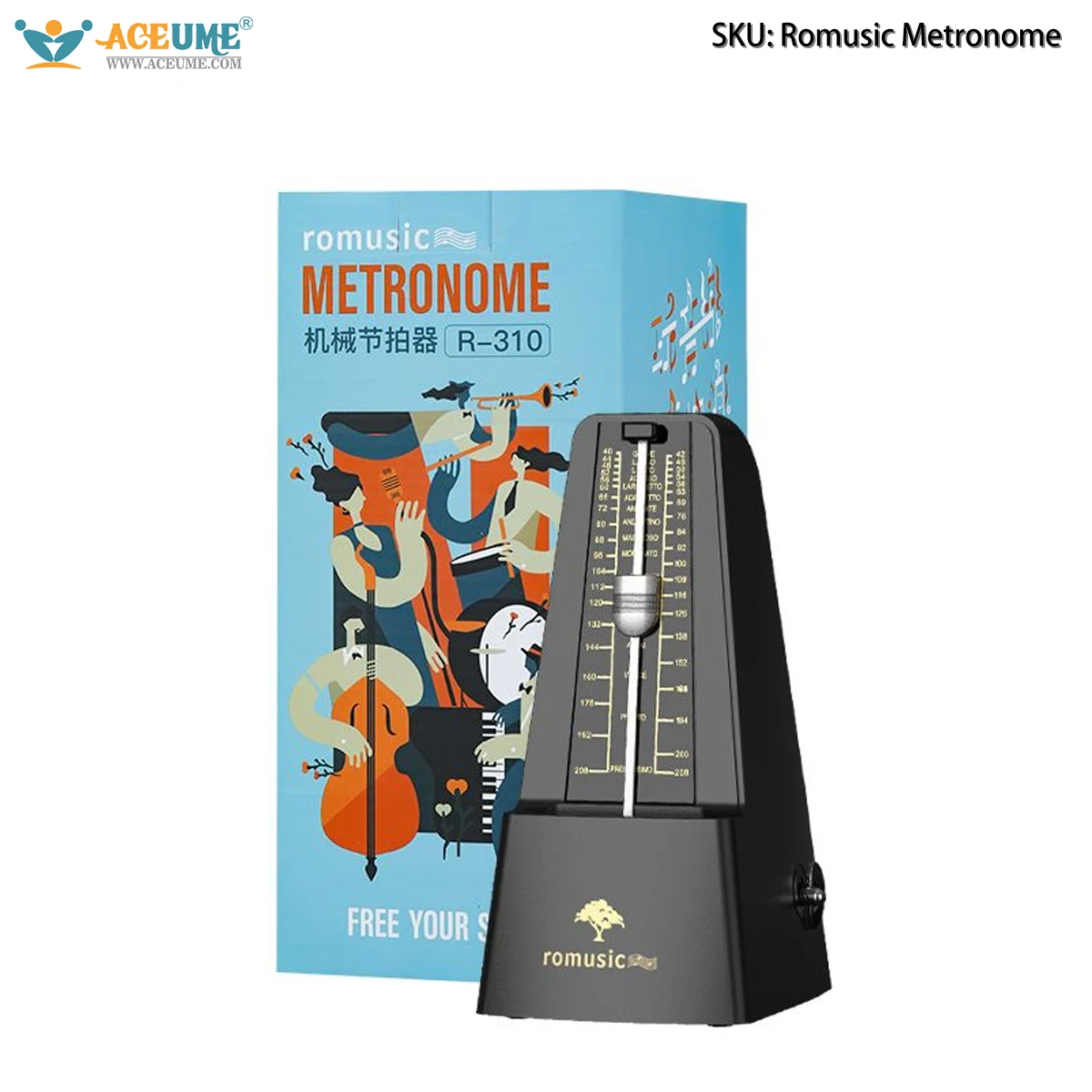 Romusic Mechanical Metronome, Professional for Piano Grading Exams, Universal Tempo Machine for Guitar, Guzheng, Violin, Hulusi
Romusic Mechanical Metronome, Professional for Piano Grading Exams, Universal Tempo Machine for Guitar, Guzheng, Violin, Hulusi