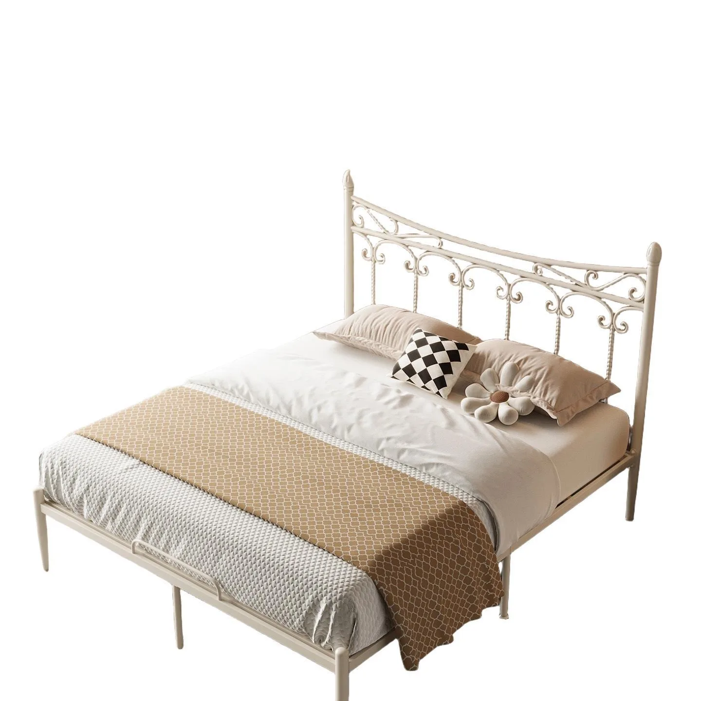 #@Durable Heavy-Duty Metal Bed Frame with Full-Size Slats Wooden Headboard & Footboard for Hotels & Warehouses
#@Durable Heavy-Duty Metal Bed Frame with Full-Size Slats Wooden Headboard & Footboard for Hotels & Warehouses